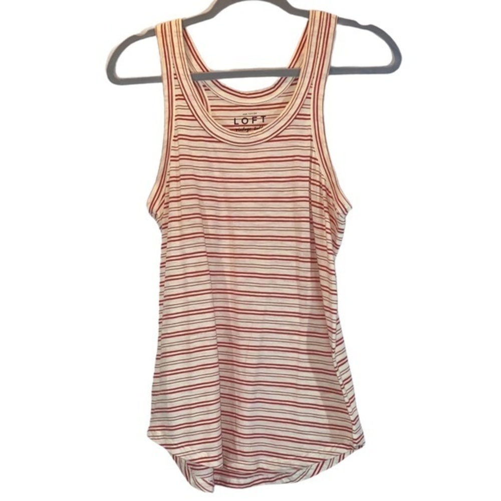 LOFT size S orange striped Vintage Soft tank top